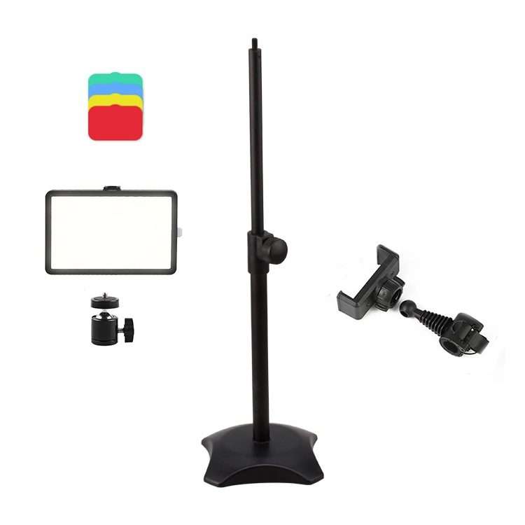 6 Inch 3200-5500K Three-color Temperature Photography Flat-panel Live Fill Light ... 42cm Bracket