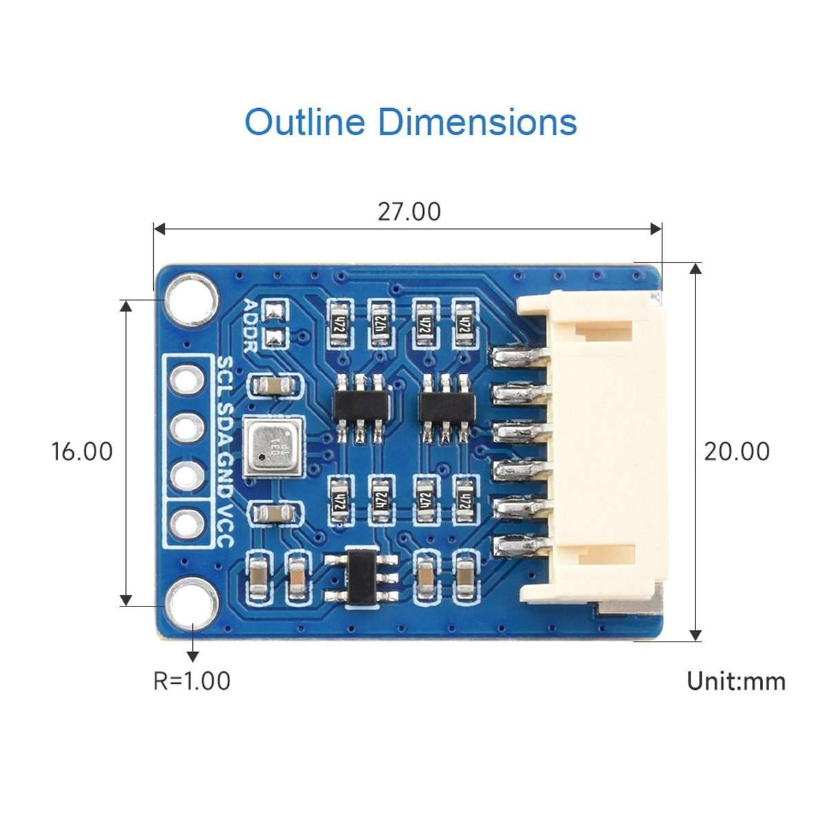 Waveshare BME680 Environmental Sensor Supports Temperature / Humidity / Barometric Pressure / Gas