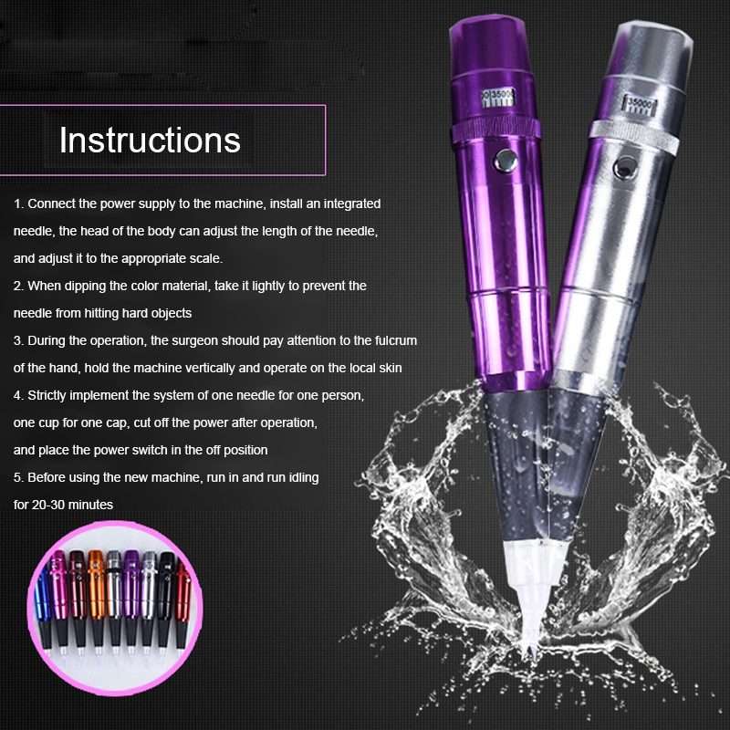 Semi-Permanent Tattoo Pen Apprentice Bleaching Lip Tattoo Eyebrow Instrument(Blue)
