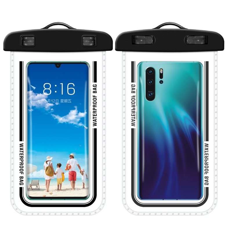 2 PCS Transparent Waterproof Cell Phone Case Swimming Cell Phone Bag Macaron Blue