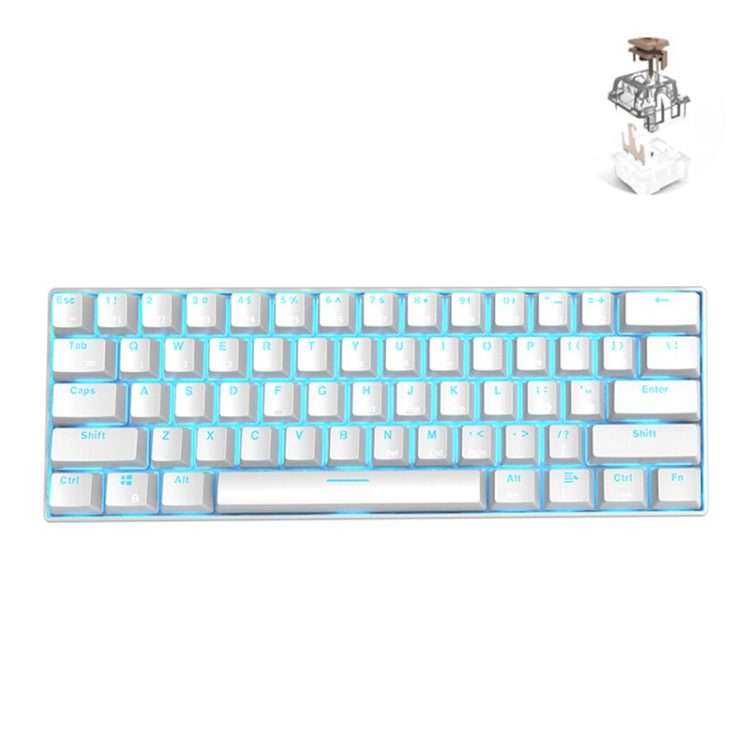 RK61 61 Keys Bluetooth / 2.4G Wireless / USB Wired Three Modes Tablet Mobile Gaming Me ... (White)