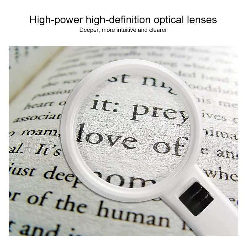 Handheld High-definition Lens with LED Light Reading and Maintenance Magnifying Glass for the Elde