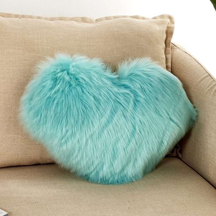 Home Cushion Pillow can be Washed without Core Heart-shaped Pillowcase, Size: 40x50cm(Light Blue)