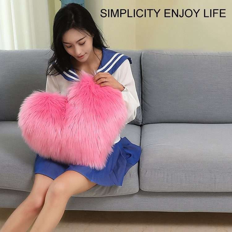 Home Cushion Pillow can be Washed without Core Heart-shaped Pillowcase, Size: 40x50cm(Light Blue)