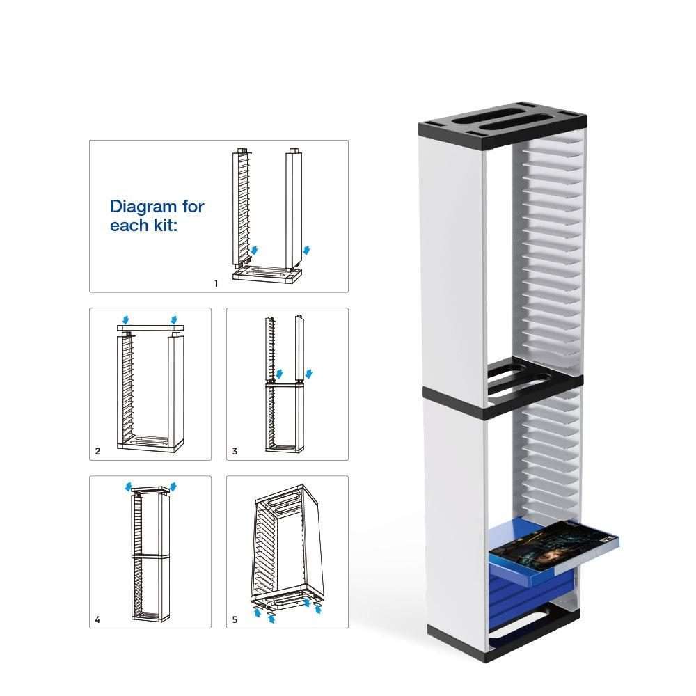 DOBE Console Game Cd Storage Rack Can Accommodate 36 Double-Layer Disc Racks For PS5