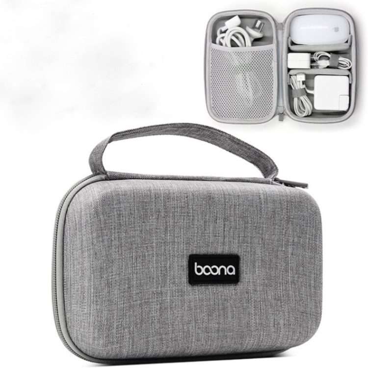 Power Adapter Headset Data Cable Portable Storage Bag For Macbook Air/Pro Notebook(Gray)