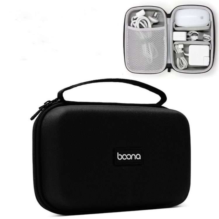 Power Adapter Headset Data Cable Portable Storage Bag For Macbook Air/Pro Notebook(Black)