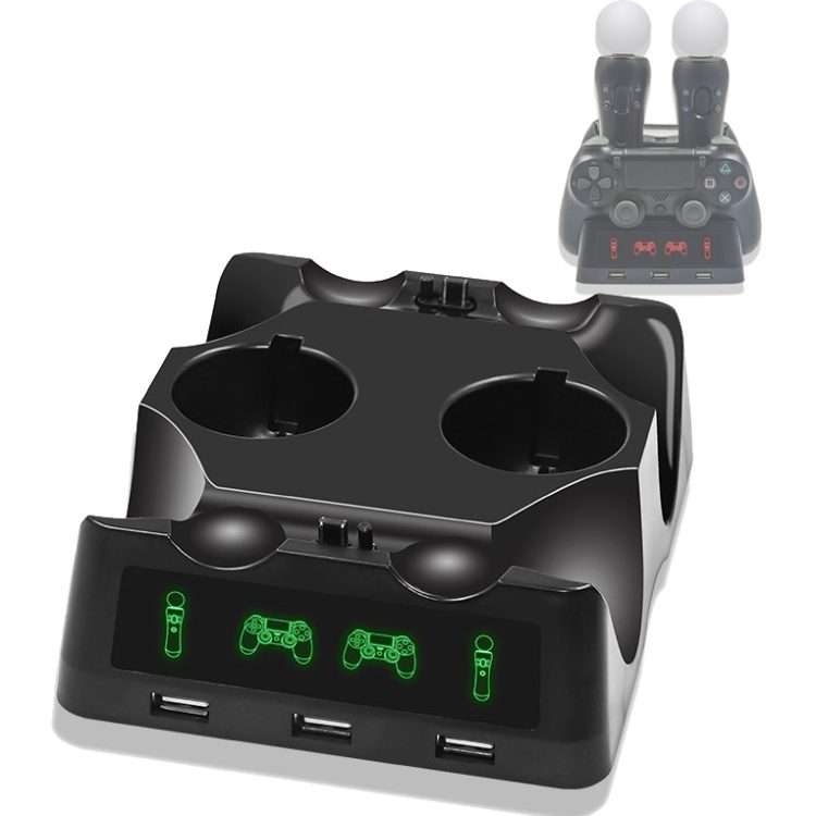 iPlay Gamepad Charger Multifunctional Charging Base For PS4 / PS4 Move / PS VR
