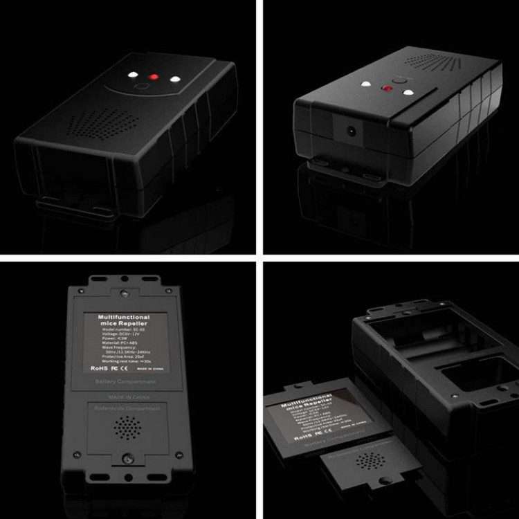 Ultrasonic Car Repeller Car Engine Compartment Electronic Repeller Micro-Light Wave In ... (Black)