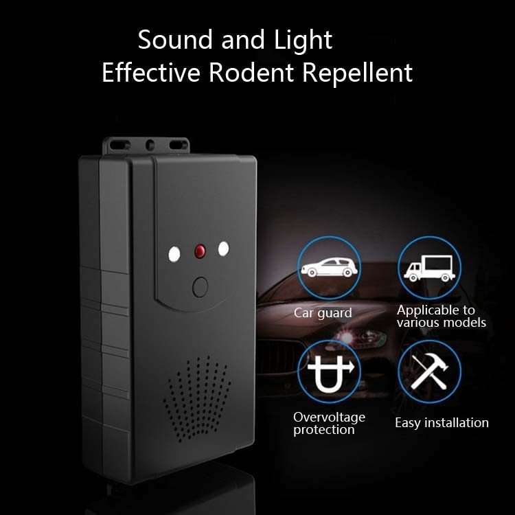 Ultrasonic Car Repeller Car Engine Compartment Electronic Repeller Micro-Light Wave In ... (Black)