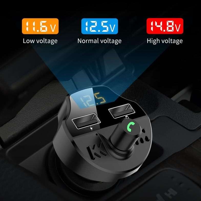 T66 Car Bluetooth Car Charger Cigarette Lighter MP3 Player Hands-Free Car FM Transmitter