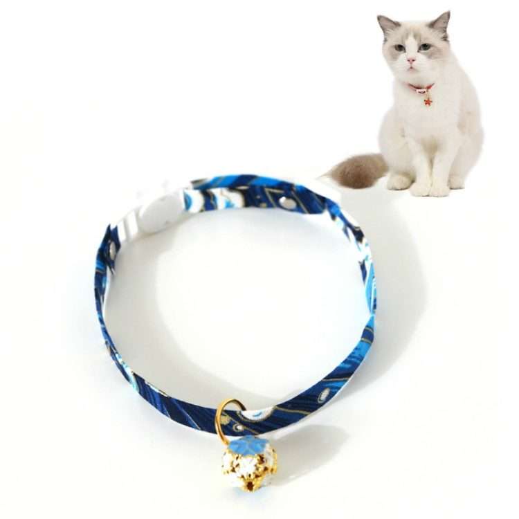 Adjustable Pet Flower Hollow Bell Collar Cat Dog Collar Accessories, Specification: S 1 ... (Blue)