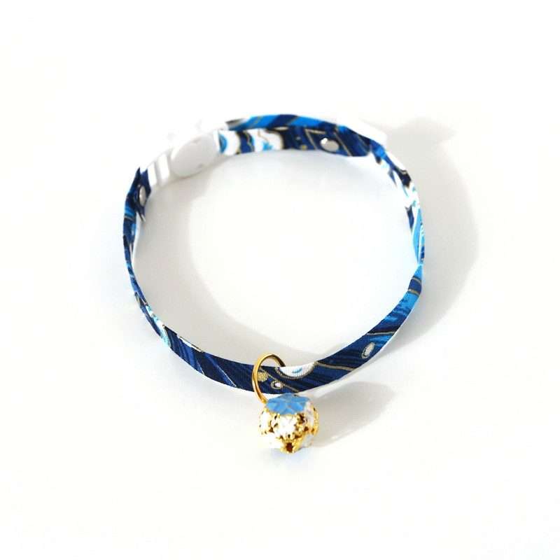 Adjustable Pet Flower Hollow Bell Collar Cat Dog Collar Accessories, Specification: S 1 ... (Blue)