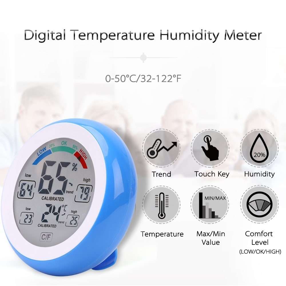 TS-S93 Multifunctional Digital Thermometer Hygrometer Temperature Humidity Meter, Value Trend Disp