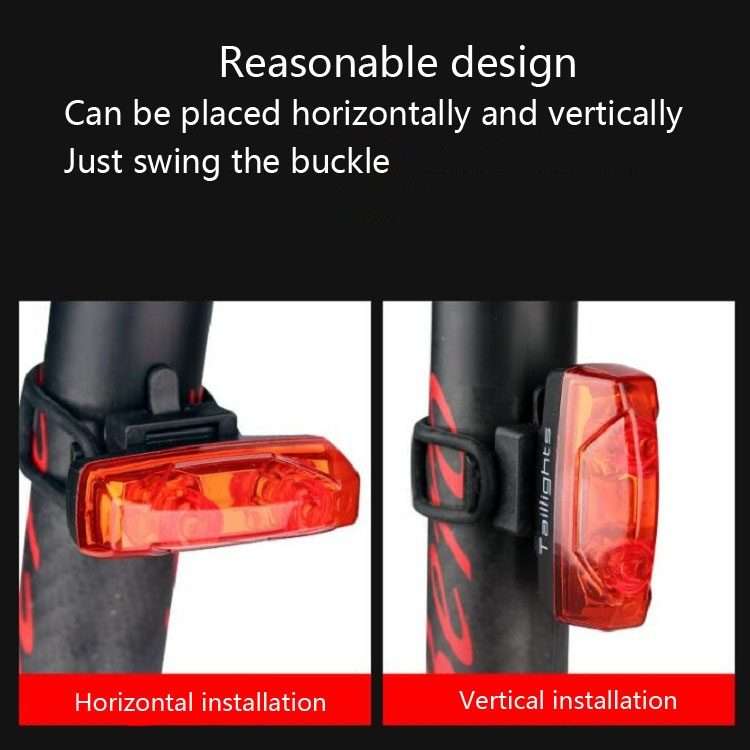 Magnetic Induction Taillight Bicycle Self-Generation Induction Taillight Waterproof Nigh ... (Red)