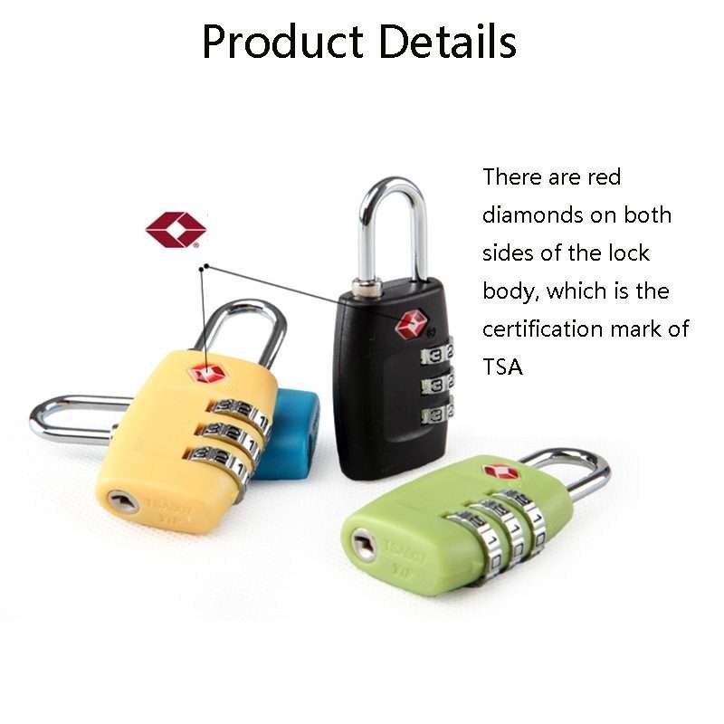 Customs Luggage Lock Overseas Travel Luggage Zipper Lock Plastic TSA Code Lock(Red)
