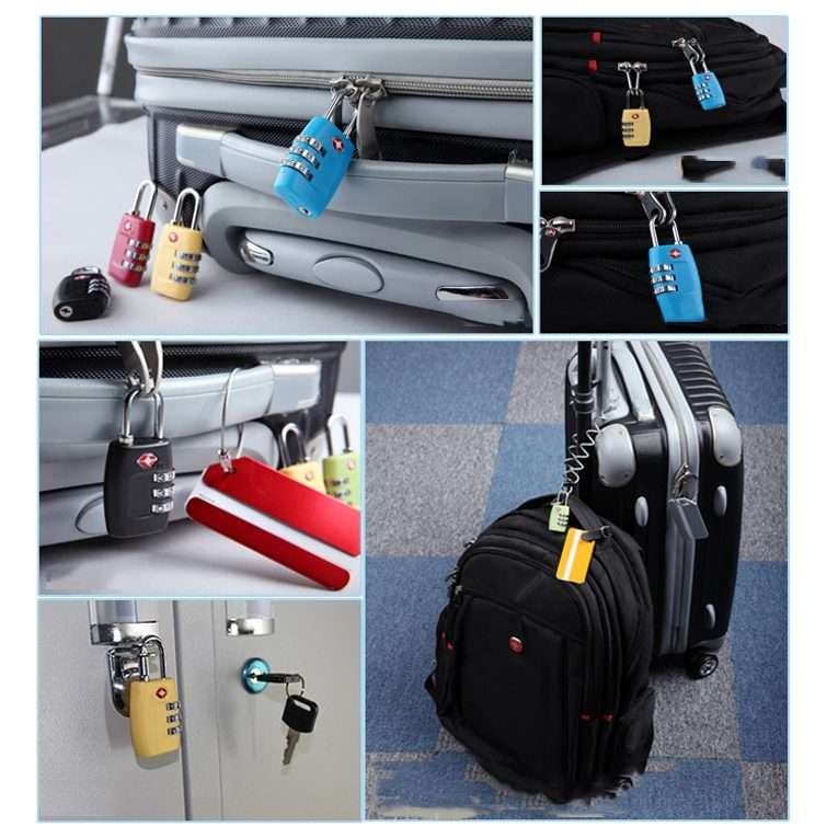 Customs Luggage Lock Overseas Travel Luggage Zipper Lock Plastic TSA Code Lock(Yellow)