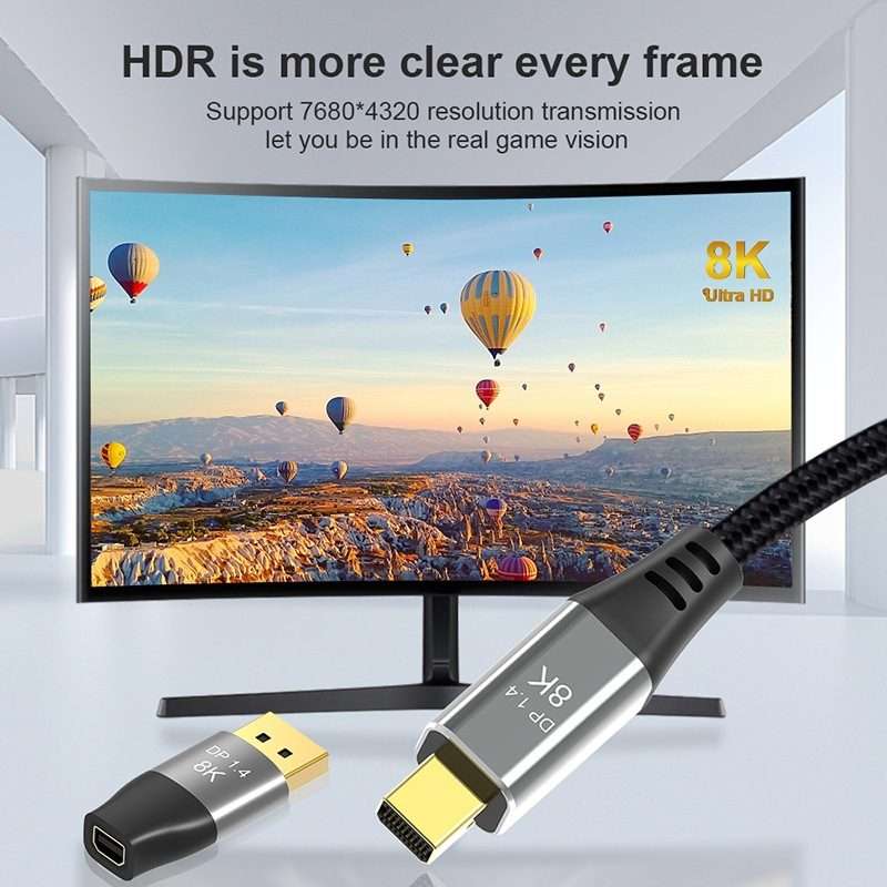 DP1.4 8K DP Male to Mini DP Female Two-Way Mutual Conversion HD Conversion Adapter