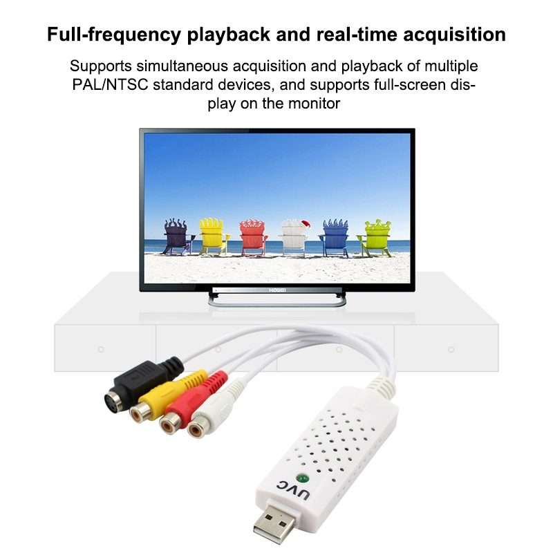 Portable USB 2.0 Audio Video Capture Card Adapter VHS to DVD Video Capture for Win7 / Win8/ XP/ Vi