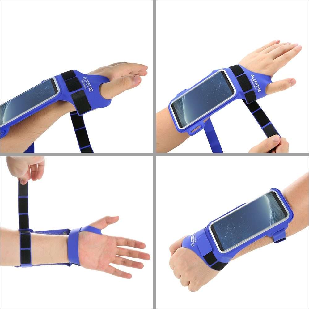 Running Sports Mobile Phone Wrist Bag, Specification:Under 5.5 inches(Black)