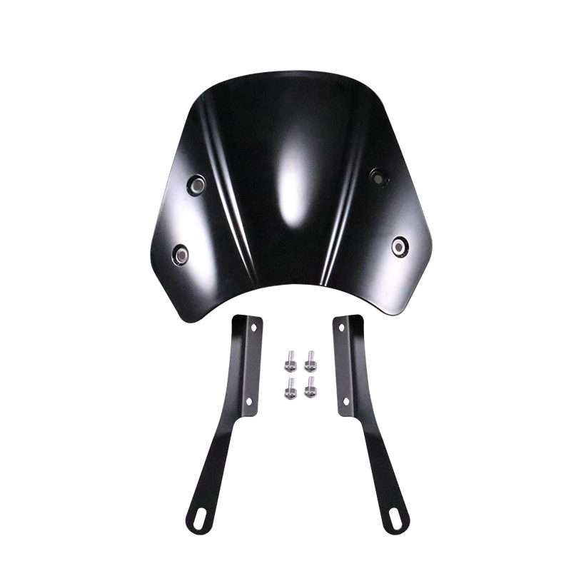 5-7 Inch Retro Motorcycle Windshield Universal Modified Windshield(Black)