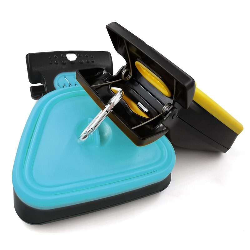 DT Portable Toilet Picker For Pets Outing Folding Clip Collector, Size: 18x14.5x5cm(Blue)
