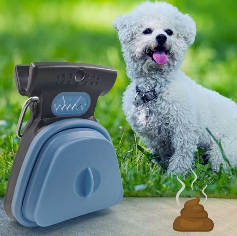 DT Portable Toilet Picker For Pets Outing Folding Clip Collector, Size: 18x14.5x5cm(Blue)