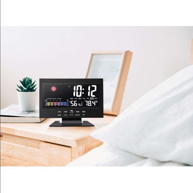 8082T Weather Forecast Clock LED Color Screen Perpetual Calendar Temperature And Humidity Intellig