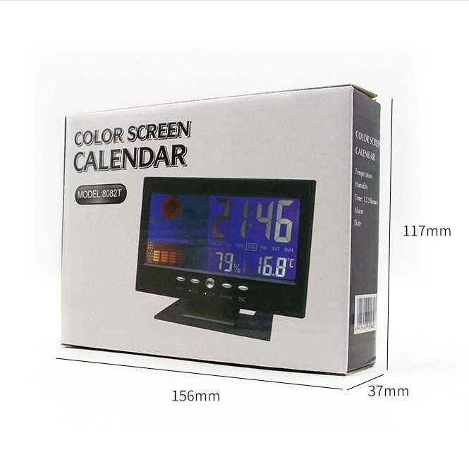 8082T Weather Forecast Clock LED Color Screen Perpetual Calendar Temperature And Humidity Intellig