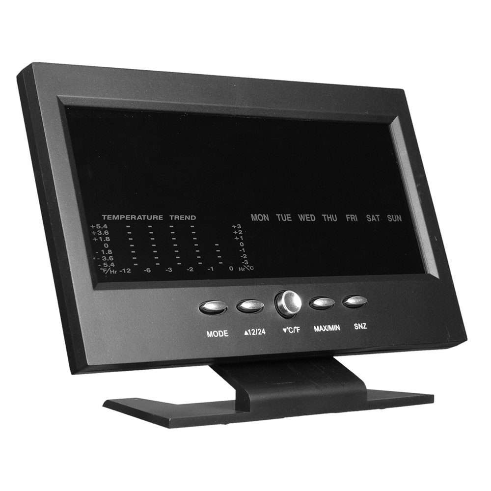 8082T Weather Forecast Clock LED Color Screen Perpetual Calendar Temperature And H ... Black + USB