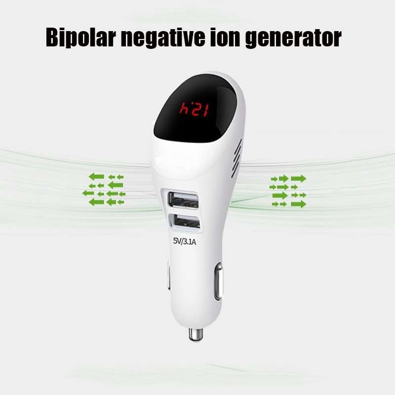 S90B Multifunctional Car Negative Ion Formaldehyde Removal Air Purifier(White)