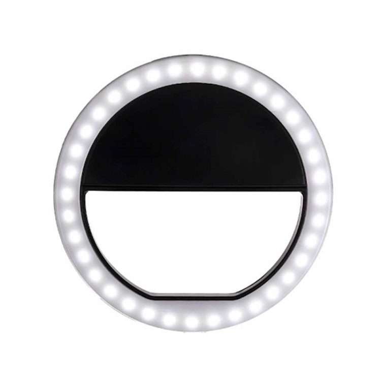 Ring-Shaped Mobile Phone Selfie Fill Light LED Flashlight For Live Photography(Black)