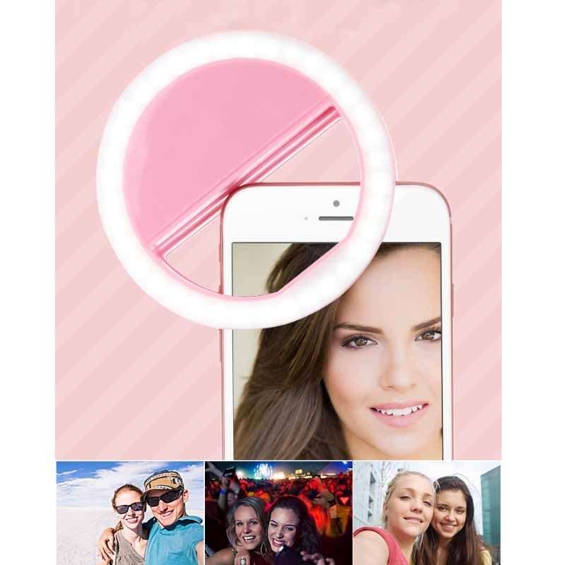 Ring-Shaped Mobile Phone Selfie Fill Light LED Flashlight For Live Photography(Black)