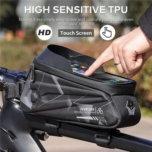 WEST BIKING Bicycle Bag EVA Hard Shell Front Beam Bag Mobile Phone Waterproof Upper Tu ... (Green)