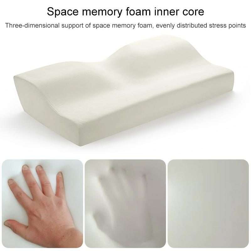 Butterfly Shape Memory Foam Snorked Pillow Slow Rebound Health Care Cervica ... (Water Cube White)