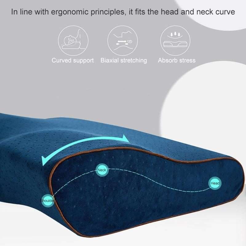 Butterfly Shape Memory Foam Snorked Pillow Slow Rebound Health Care Cervica ... (Water Cube White)