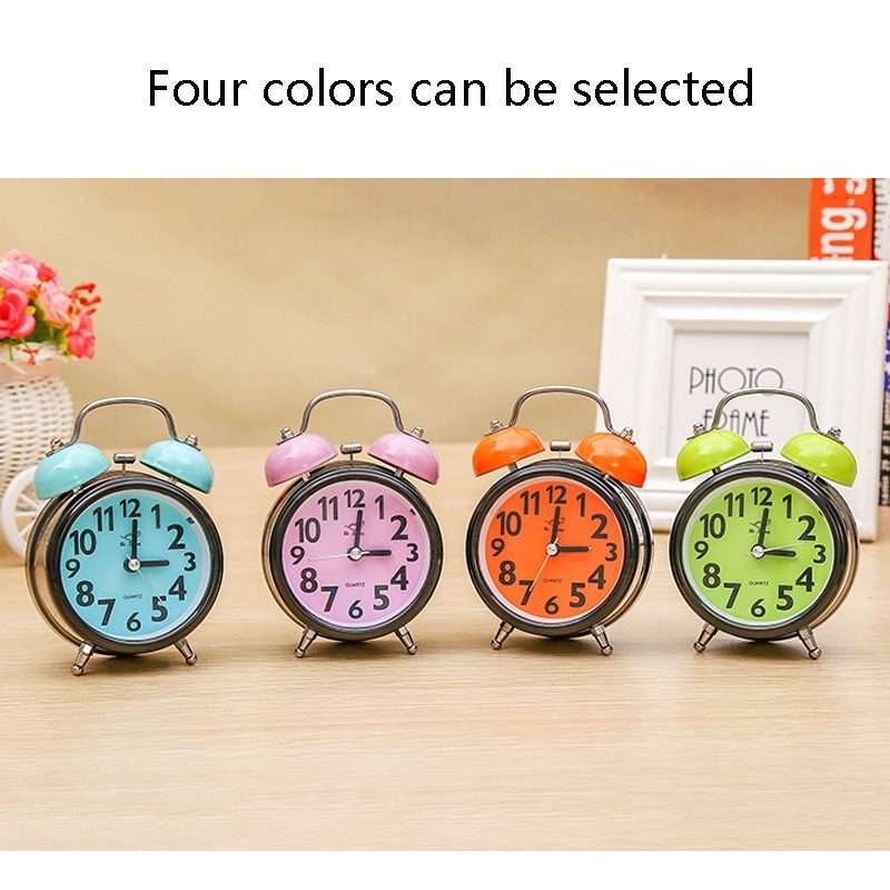 A32 Double Bell Alarm Clock Student Bedside Belt Alarm(Pink)