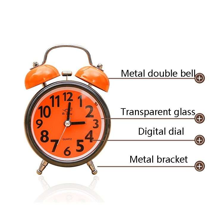A32 Double Bell Alarm Clock Student Bedside Belt Alarm(Pink)