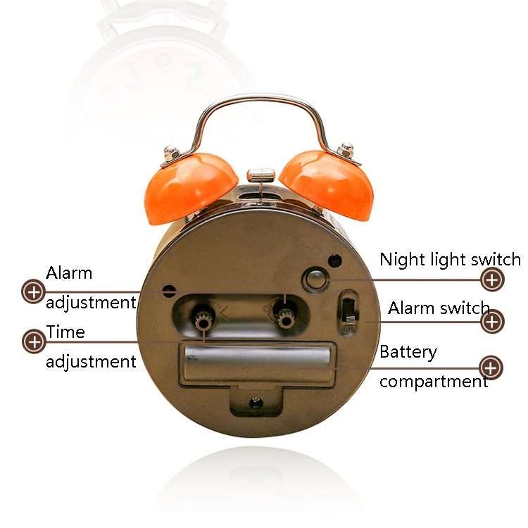 A32 Double Bell Alarm Clock Student Bedside Belt Alarm(Pink)