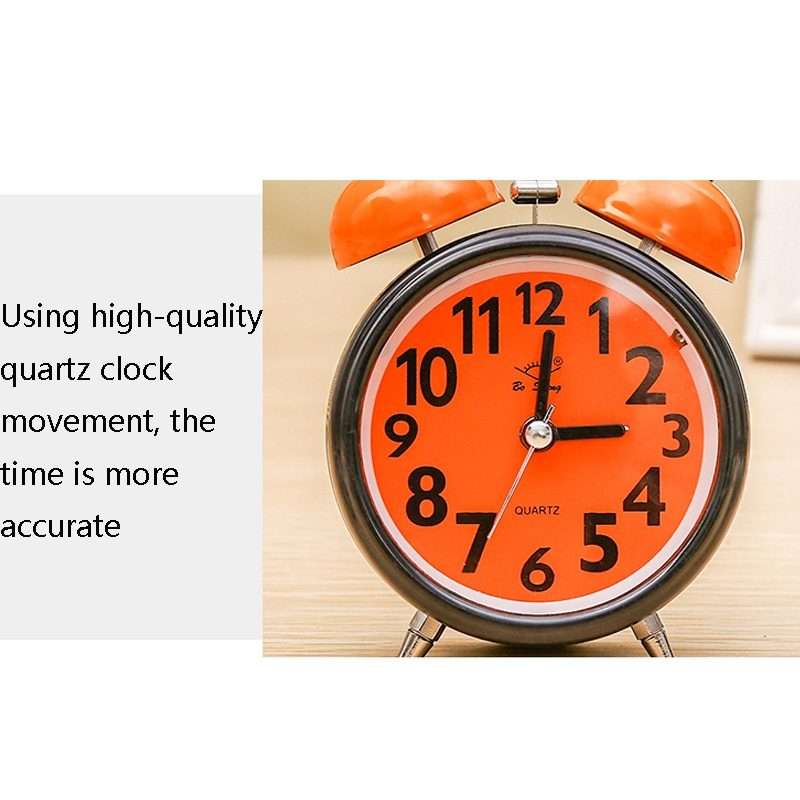 A32 Double Bell Alarm Clock Student Bedside Belt Alarm(Pink)