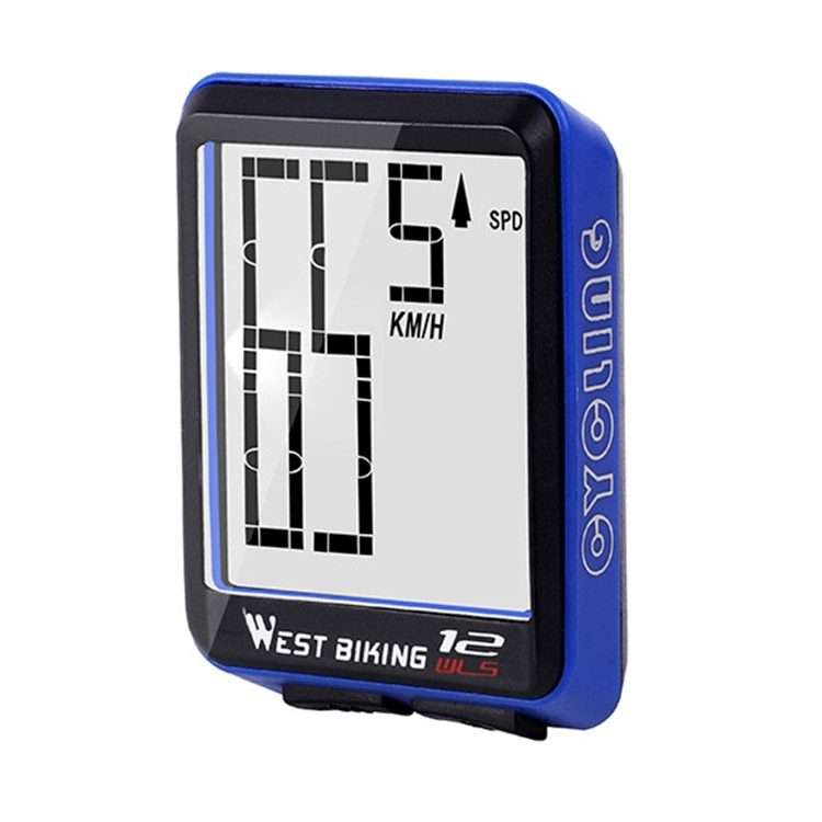 WEST BIKING Mountain Road Bike Wireless Big Character Table Big Screen Waterproof Night ... (Blue)