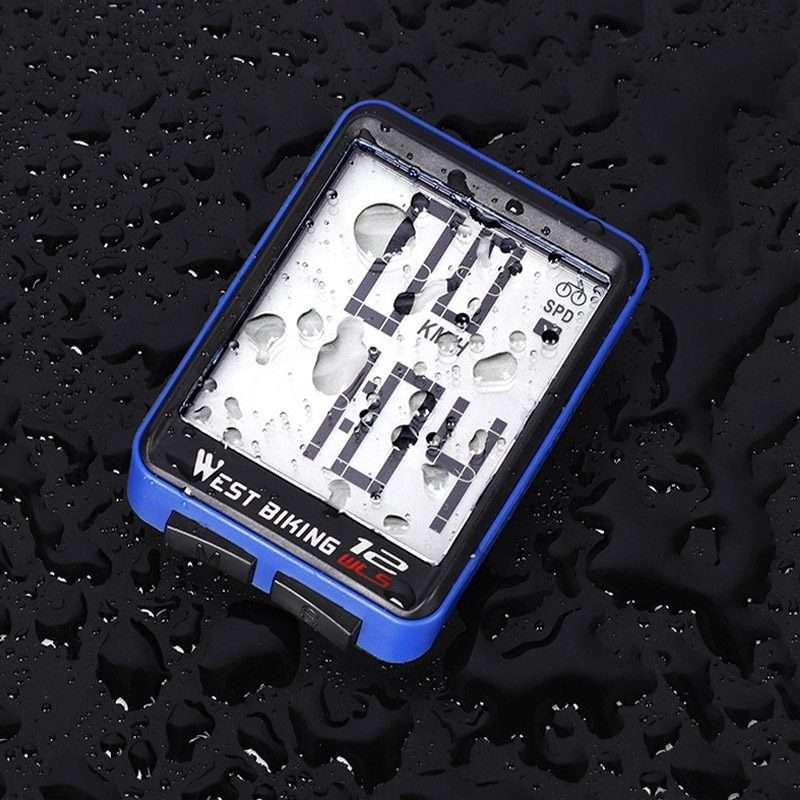 WEST BIKING Mountain Road Bike Wireless Big Character Table Big Screen Waterproof Night ... (Blue)
