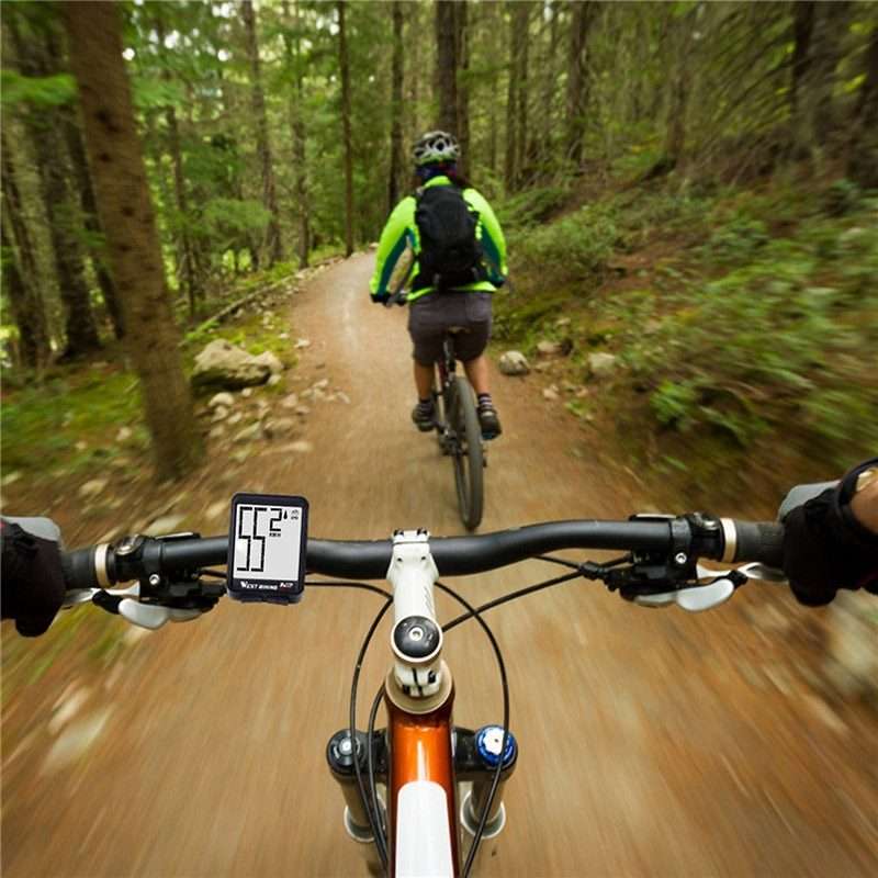 WEST BIKING Mountain Road Bike Wireless Big Character Table Big Screen Waterproof Night ... (Blue)