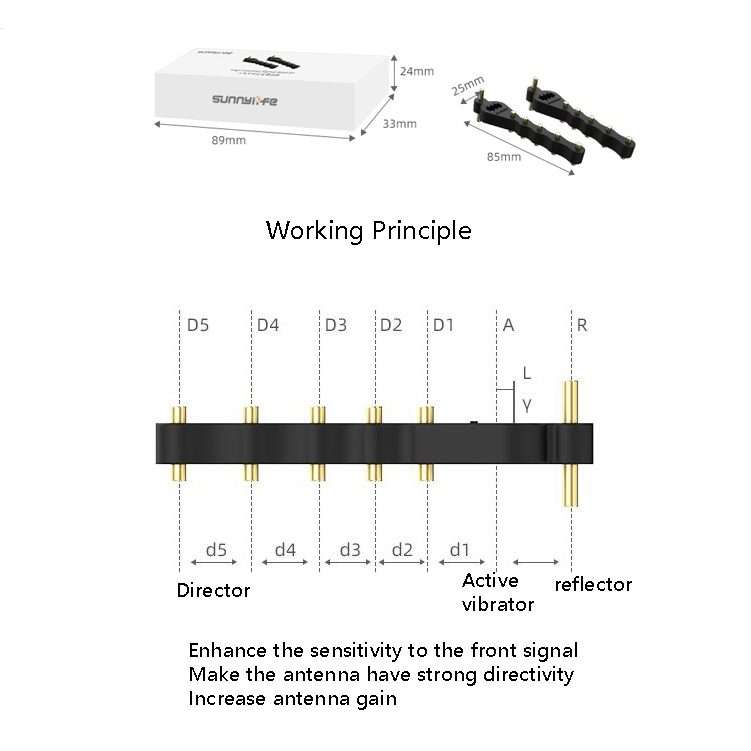 Sunnylife TY-TX9405 5.8GHz Yagi Antenna Drone Remote Controller Signal Booster Range Extender For