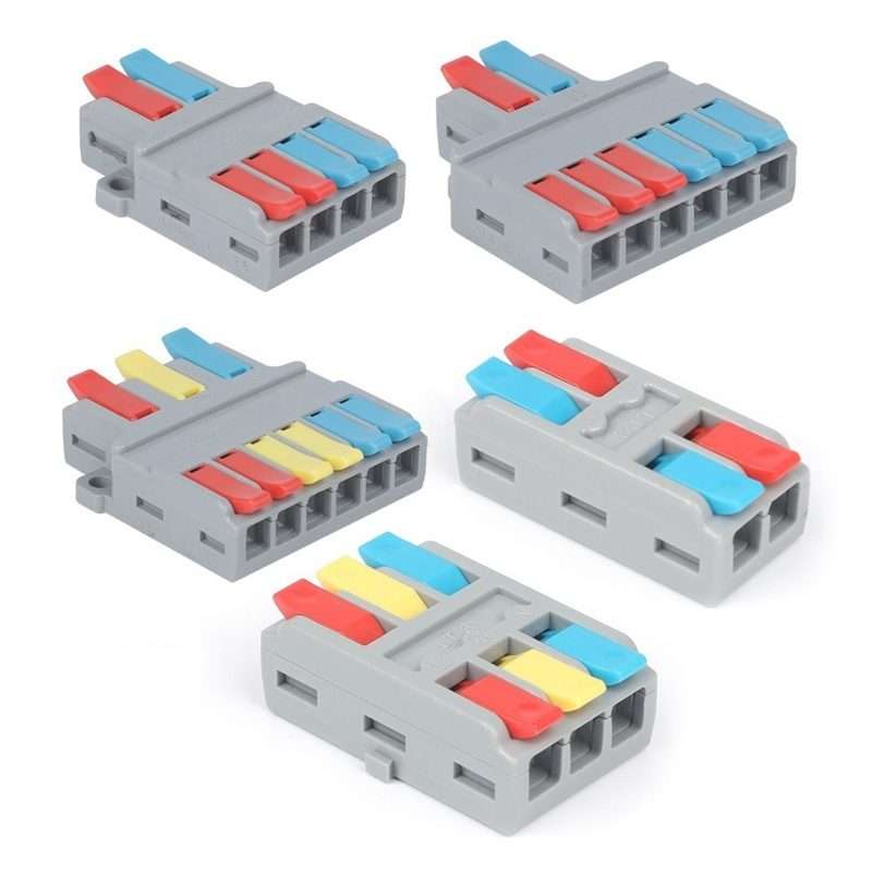 2pcs LT-624 2 In 4 Out Colorful Quick Line Terminal Multi-Function Dismantling Wire Connection Ter