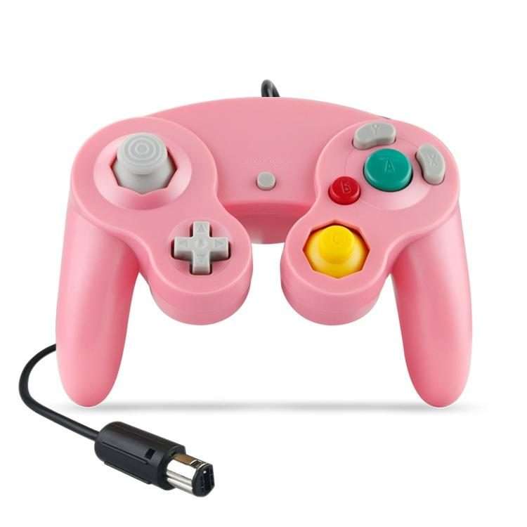2 PCS Single Point Vibrating Controller Wired Game Controller For Nintendo NGC / Wii, Pro ... Pink