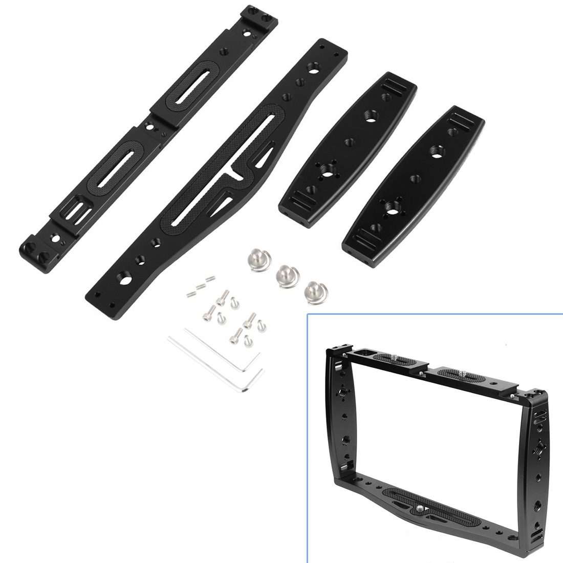 Diving Dual Handheld Grip Bracket Stabilizer Extension Phone Clamp Camera Rig Cage Underwater Case