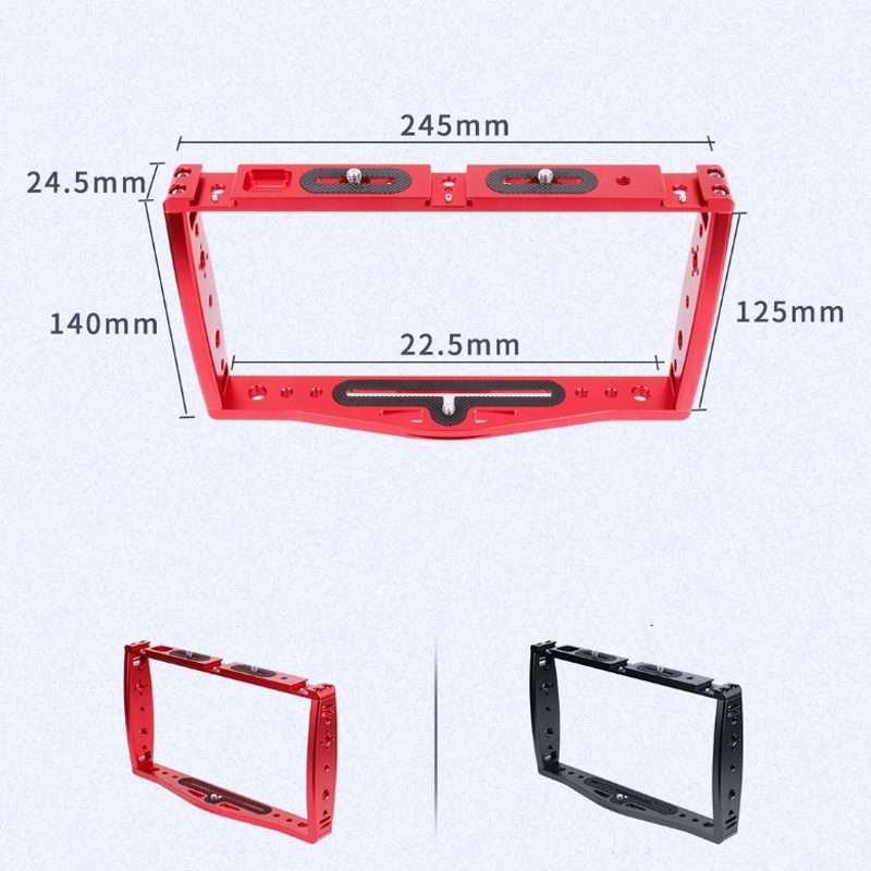Diving Dual Handheld Grip Bracket Stabilizer Extension Phone Clamp Camera Rig Cage Underwater Case
