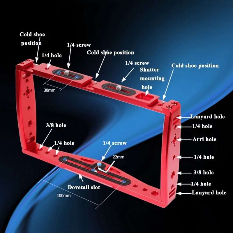 Diving Dual Handheld Grip Bracket Stabilizer Extension Phone Clamp Camera Rig Cage Underwater Case