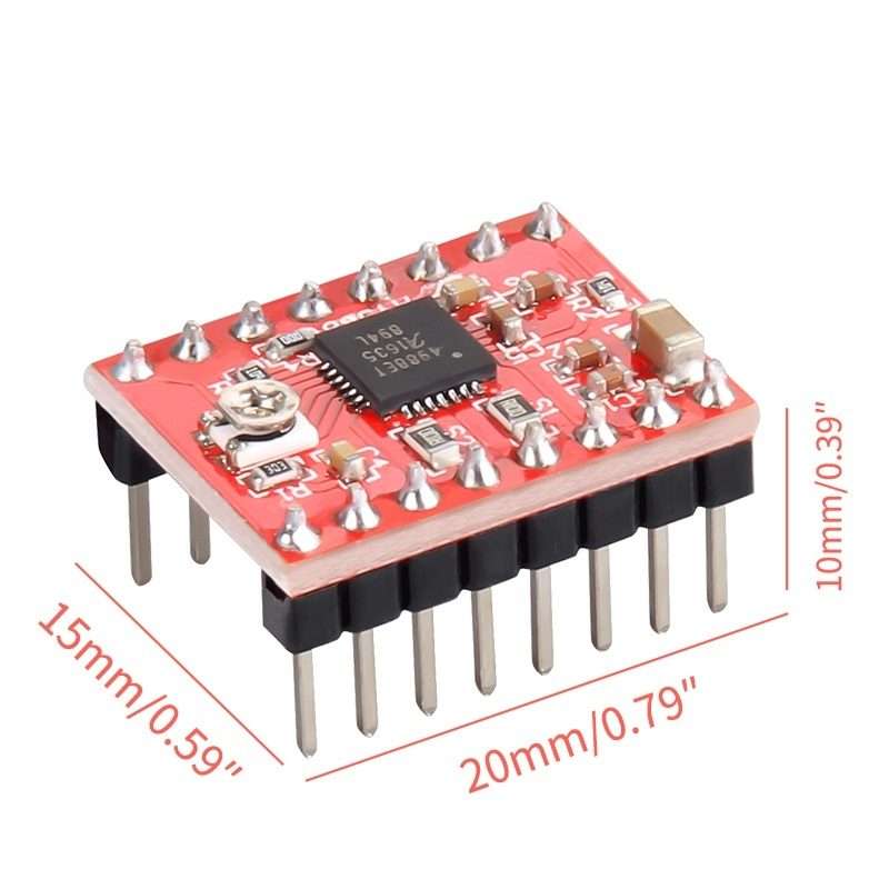 2 PCS HW-134A A4988 Red Board Stepper Motor Driver Module Heat Sink for 3D Printer